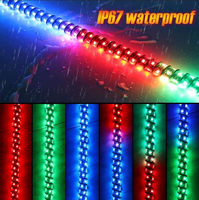 Lampe de sécurité LED multicolore pour voiture, effet de poursuite 360° °   Antenne flexible pour drapeau, lampe pour ATV, UTV, RZR, tout-terrain