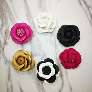 Broche de flor de tela de Rosa <span class=keywords><strong>Camelia</strong></span>, tocado de regalo de compromiso de boda Chapado en plata - Product Image 3