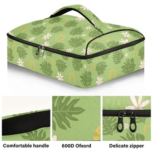Porte-plat isotherme personnalisé à motif de feuilles de fougère verte hawaïenne, idéal pour barbecue, lasagnes et transport de plats pour les fêtes et les pique-niques. - Product Image 2