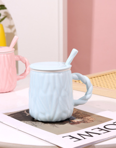 Tasse à eau personnalisée, mignonne et adorable, tasse à boire, tasse en céramique personnalisée, tasse à café avec couvercle et cuillère - Product Image 1