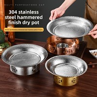 Nouvelle Tendance Poêle à Paella Multifonctionnelle en Acier Inoxydable Martelé Antiadhésive Moderne pour Fruits de Mer et Nouilles, Idéale pour la Restauration et les Cuisinières à Gaz
