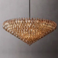 Lámpara de Araña de Cristal LED de Lujo, de Múltiples Niveles, para Techos Altos, Ideal para Bodas, Hoteles y Villas Europeas