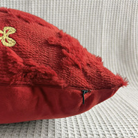 Arbres de noël fleurs coupées jeter taie d'oreiller arc broderie velours taie d'oreiller couverture