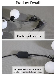 10m Vòng Hoa Ngoài Trời cổ tích Ánh sáng <span class=keywords><strong>G40</strong></span> G50 Bóng đèn tròn Pin hoạt động vườn cắm trại dẫn đèn dây cho kỳ nghỉ trang trí - Product Image 5