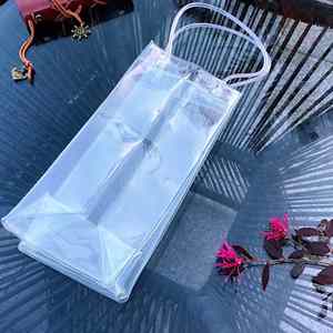 100pcs Custom Logo PVC Stand up Pouch Wine Bags with Flexiloop Handle and Waterproof 0.4mm Thick for Wine Bottles - Product Image 5