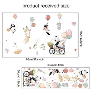 <span class=keywords><strong>Adesivi</strong></span> <span class=keywords><strong>Murali</strong></span> Rimovibili in PVC con Animali e Panda per Camerette - Decorazione Murale in PVC con Palloncini e Biciclette - Product Image 6