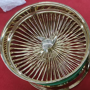 Nouvelles jantes rétro populaires en fil d'or, jantes chromées de 26 pouces, jantes à rayons 5x114.3 pour voitures classiques - Product Image 1