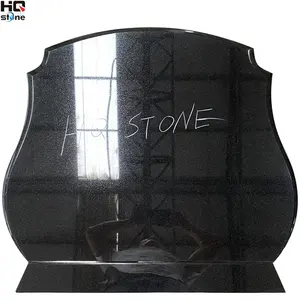 HQ STONE diseños de monumentos de mármol personalizados negro personalizado granito negro lápida Diseño y precios granito Shanxi lápida negra