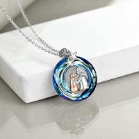 Nouvelle mode chien et fille collier cristal coloré pendentif pour animaux de compagnie cadeaux pour les filles amoureux des animaux de compagnie bijoux commémoratifs pour animaux de compagnie