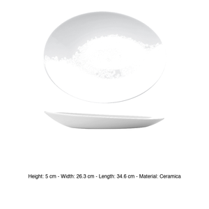 Plateau de service ovale 34,6 × 26,3 cm H 5 cm en céramique blanche Churchill Whor14 - Product Image 3