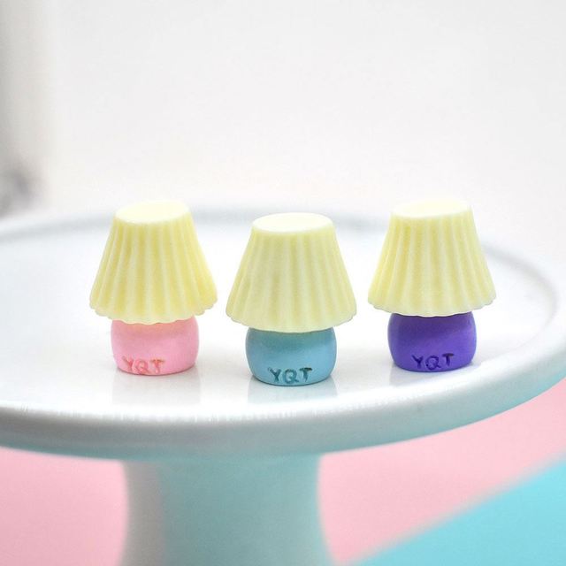 Miniature Dollhouse Accessories Resin Charms Mini Table Lamp Diy Decor