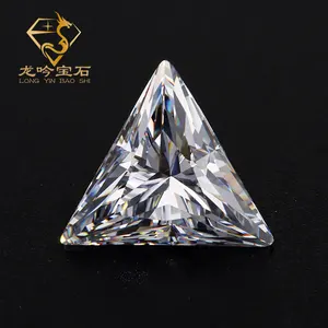 WUZHOU Wuzhou synthetic loose gemstones white CZ stones factory wholesale price various sizes Triangle cut cubic zirconia