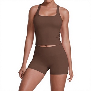 Conjuntos Deportivos YIYI para Mujer, 2 Piezas, Shorts de Yoga de Cintura Alta, Top Deportivo con Espalda Cruzada, Ropa de Gimnasio - Product Image 2