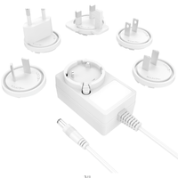 Chargeur mural avec prises interchangeables US EU UK AU, adaptateur secteur 5V 9V 15V 12V 24V, alimentation 1A 1.5A 2A 2.5A 3A 4A AC DC
