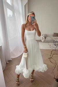 Vestidos de Mujer, Diseño de Moda, Fabricantes, Servicio OEM, <span class=keywords><strong>Vestido</strong></span> <span class=keywords><strong>Midi</strong></span> Corte A Personalizado en Color <span class=keywords><strong>Lima</strong></span> - Product Image 2