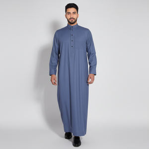 ثوب إسلامي عالي الجودة للرجال، زي سعودي إسلامي، جبة دبي، ثوب عربي سعودي مغربي مع أكمام - Product Image 6