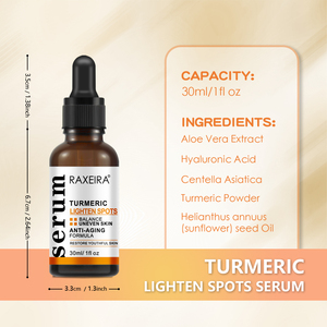سيروم للوجه مرطب بفيتامين سي والكركم لتفتيح البشرة بسعر منخفض، سيروم فيتامين إي والكركم لإزالة البقع الداكنة مع شعار مخصص - Product Image 6