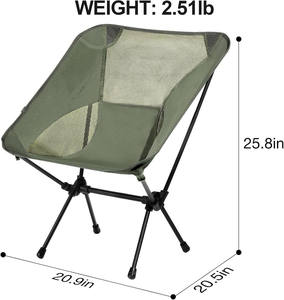 Silla Plegable Portátil Ligera y Compacta DORMUND FC-527S, de Acero y Malla, para Camping, Playa y Exteriores, Diseño Moderno - Product Image 2