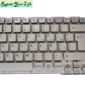 Nouveau clavier d'ordinateur portable argenté LA Latin pour <span class=keywords><strong>SONY</strong></span> SVE 14 <span class=keywords><strong>SVE14</strong></span> SVS14 SVE14A 149119511LA, sans cadre, sans rétroéclairage - Product Image 3
