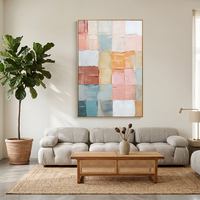 Décoration murale sur toile faite main, paysage abstrait moderne à texture 3D, tableau luxueux arbre de vie à feuille d’or