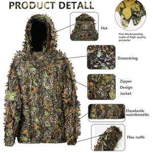 Traje de Caza Táctico Ghillie Profesional para Invierno para Hombre con Diseño de Logotipo Personalizado, 100% Poliéster, Ropa para Exteriores - Product Image 2