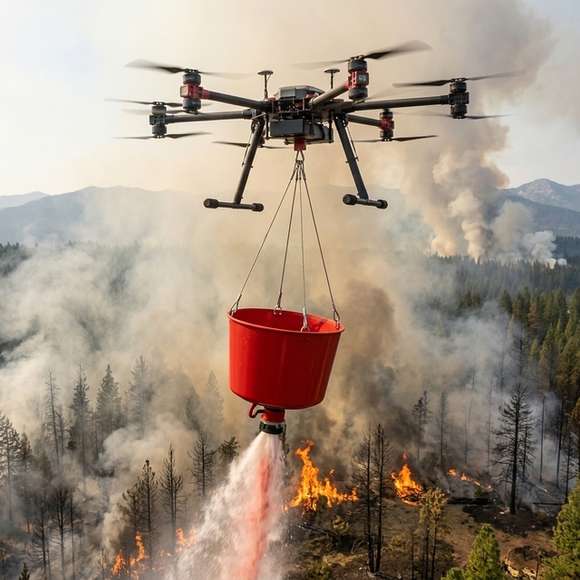 40L 60L 100L Intelligent Drone Fire Fighting Bucket Aerospace Aluminum Alloy for Forest Wildfire Water Pickup Emergency Rescue