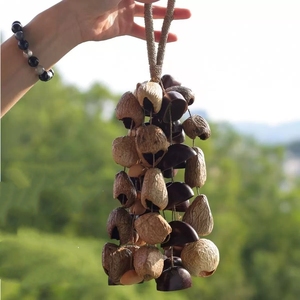 Wholesale Natural Fruit Shell Wind Chime Handmade <b>Seed</b> Pod Hanging Rattle, Boho Home Wall Decor Sound Healing Musical Ornament - Product Image 3