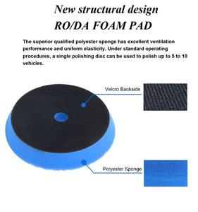 Spons pemoles mobil 5 inci 6 inci, spons penyemir cakram poliester lapisan kristal <span class=keywords><strong>velcro</strong></span> untuk mobil - Product Image 4