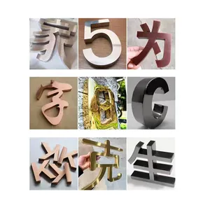 Fabricant personnalisé grande image mur métal lettres de chiffres 3d