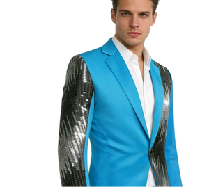 Nouveau Blazer <span class=keywords><strong>Homme</strong></span> 2026 Col V à Paillettes, Simple Boutonnage, Patchwork Respirant, pour Soirée, Cérémonie ou Costume de Scène - Product Image 6