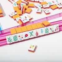 Fichas de Mahjong Americanas, Juego de Mesa de Entretenimiento, Cartas de Ajedrez, Melamina de Cuatro Colores, Juego de Mesa para 4 Jugadores, Venta al por Mayor