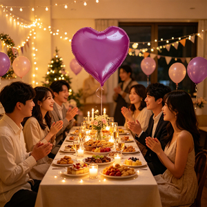 Party Love 24 Inch 12 Pcs Bag Classic and timeless shape symbolizing love and affection Balloon Foil Heart Fuchsia - Product Image 3