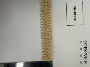 Ribete trenzado de encaje personalizado al por mayor con hilo de rayón/poliéster y purpurina para vestidos y zapatos de moda musulmana - Product Image 2