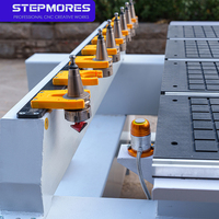 Routeur CNC automatique pour la fabrication de portes d'armoires, machine de gravure et de sculpture pour meubles en bois, changeur d'outils linéaire, moteur 9KW