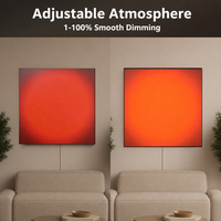 Peinture LED Instagrammable pour Café, Ambiance Heure Dorée, Décoration Murale Bistro 100cm, Art Coucher de Soleil pour Restaurant
