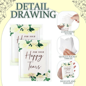 Happy Tears <strong>Wedding</strong> Pocket <strong>Tissues</strong> Bulk 3-Ply Extra Soft Mini Facial <strong>Tissue</strong> for Guests Bridal Shower Party Favors Custom Logo - Product Image 3