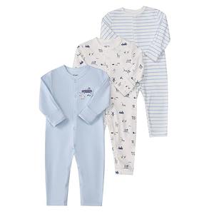 Nieuwe lente herfst 100% katoen ODM levering casual stijl baby romper lange mouwen jumpsuit platte voet kruippak gebreid - Product Image 6