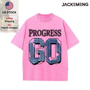 เสื้อยืดโอเวอร์ไซส์สีดำ พิมพ์ตัวอักษรเซอร์ฟฟ์สีน้ำเงิน ลายยีนส์ขาดๆ  ตัวเลข GO ขนาดใหญ่  สินค้าจากอเมริกา ขายส่ง เสื้อยืดสไตล์เรโทร สปอร์ต ลำลอง - Product Image 4