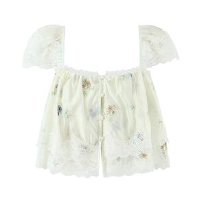 SHENZHU - Conjunto de 2 Piezas de Blusa y Falda <span class=keywords><strong>con</strong></span> Cuello Cuadrado, Bordado Floral de Encaje Satinado, Personalizado y de Lujo, Fabricante de Moda Femenina - Product Image 2