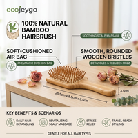 Brosse à cheveux massante en bois de santal unique de haute qualité, type laser, avec coussin d'air, en bambou, pour la maison, vente directe usine 2026