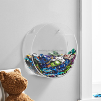 Benutzer definierte schwimmende runde Acryl Box Candy Container Wand halterung Auto Modell Lagerung Organizer Klar Acryl Wand Tasche Kreis