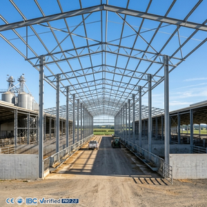 Estructura <span class=keywords><strong>de</strong></span> Acero Prefabricada <span class=keywords><strong>para</strong></span> Granjas Modernas, Almacenes y Talleres con Diseño Industrial <span class=keywords><strong>de</strong></span> Metal Galvanizado Resistente a la Corrosión - Product Image 2