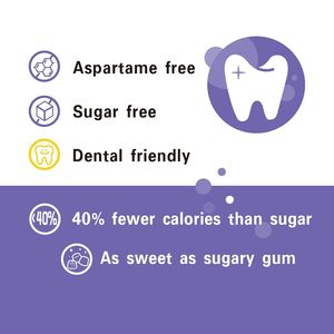 <span class=keywords><strong>Chewing</strong></span>-<span class=keywords><strong>gum</strong></span> végétalien <span class=keywords><strong>sans</strong></span> gluten DC24 DAILY CARE au <span class=keywords><strong>xylitol</strong></span>, <span class=keywords><strong>sans</strong></span> <span class=keywords><strong>sucre</strong></span> et <span class=keywords><strong>sans</strong></span> aspartame, saveur raisin, pour la prévention des caries - Product Image 4