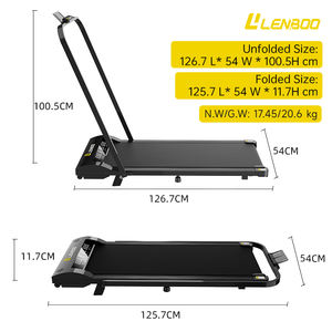 Esteira Portátil Mini Preta Eilison para Corrida, Esteira Elétrica com Cinta Larga, Motor de 0.75-2.0HP, Capacidade de Carga de 120kg, Menos de 30dB - Product Image 2