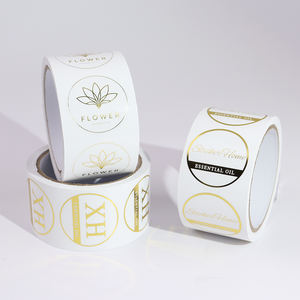 Özel Logo şeffaf rulo çıkartmalar baskı sıcak damgalama altın folyo etiket su geçirmez temizle marka kağıt yapıştırıcı mum zanaat - Product Image 6