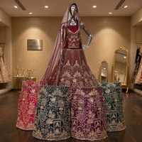 Lehenga en résille pour femme, orné de perles, taille unique, tenue de soirée évasée pour mariages, fiançailles et événements anniversaires