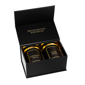 Caja de Regalo de Cartón de Lujo con Tapa Magnética de Terciopelo para Juego de Velas - Product Image 5