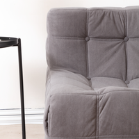 Canapé-lit de loisirs inclinable sans cadre, entièrement rembourré en éponge, capitonné, en tissu microfibre et velours côtelé pour salons, balcons, chambres