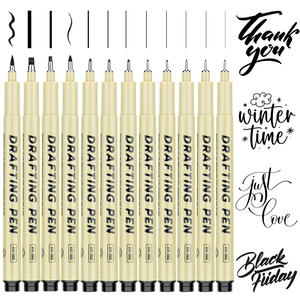 Ensemble supérieur 16 tailles croquis micron stylo Fine Liner dessin <span class=keywords><strong>Manga</strong></span> Anime marqueur supérieur aiguille dessin stylo surligneurs produit - Product Image 3
