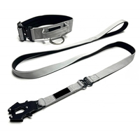 Ensemble collier et laisse tactique pour chien en nylon de luxe personnalisé, robuste, réglable, rembourré en néoprène, boucle en métal, pour l'entraînement du chien, personnalisable